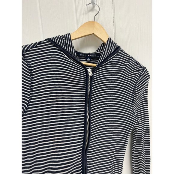 Tommy HilfigerJunior Long Sleeve Full Zip Hooded Striped Sweatshirt Size M - Picture 7 of 11